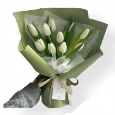 10 Beyaz Lale Buketi