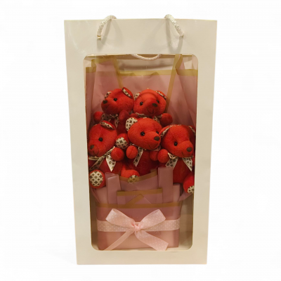 Ayıcık Buketi Kırmızı